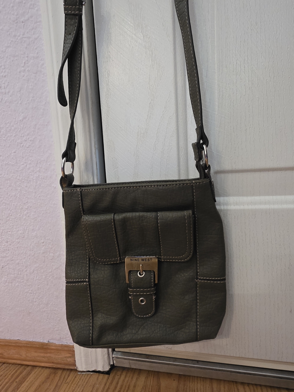 Nine West Olive Crossbody with Buckle Flap